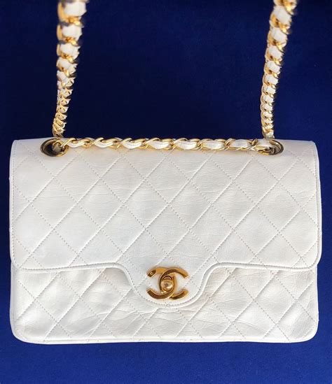 chanel quilted white bag|White Chanel bag vintage.